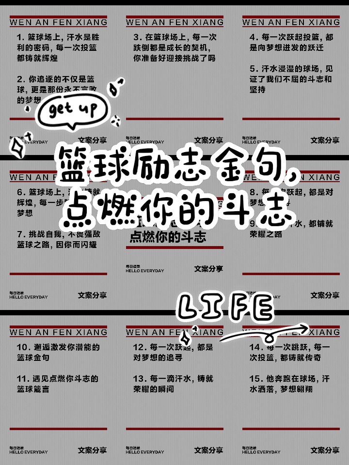 篮球训练激励语简短